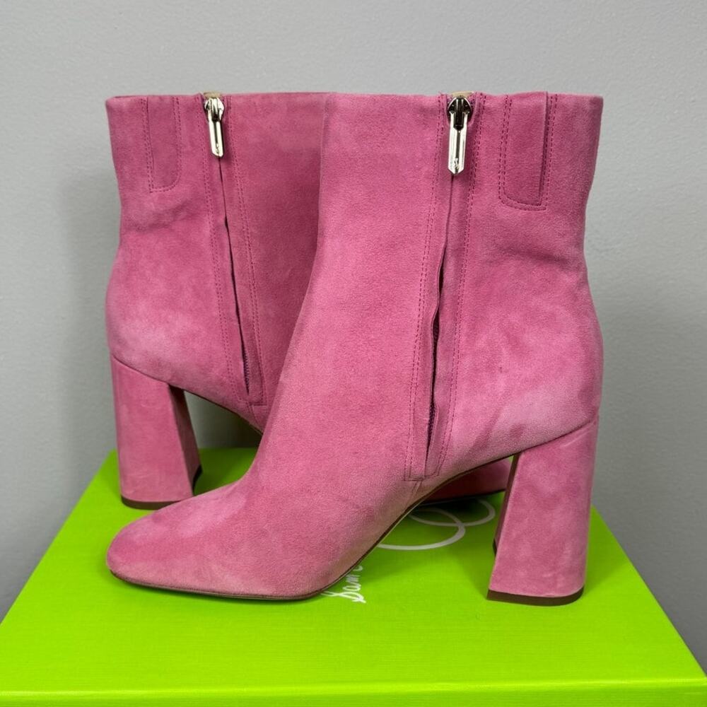 New Sam Edelman Codie Ankle Bootie in Pink Suede Women's Size 10 - Picture 6 of 9